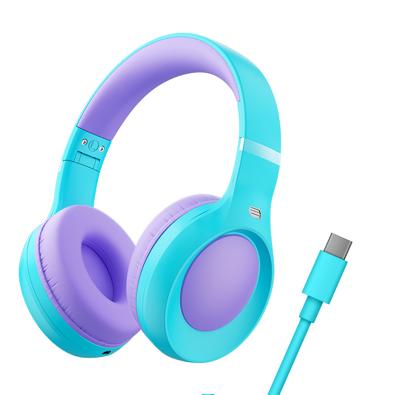 Kids Wireless Bluetooth 5.0 Headphones with Safe 85dB Volume Limiting, BPA-Free Lightweight Foldable On-Ear Headset with Comfortable Ear Pads for School & Travel