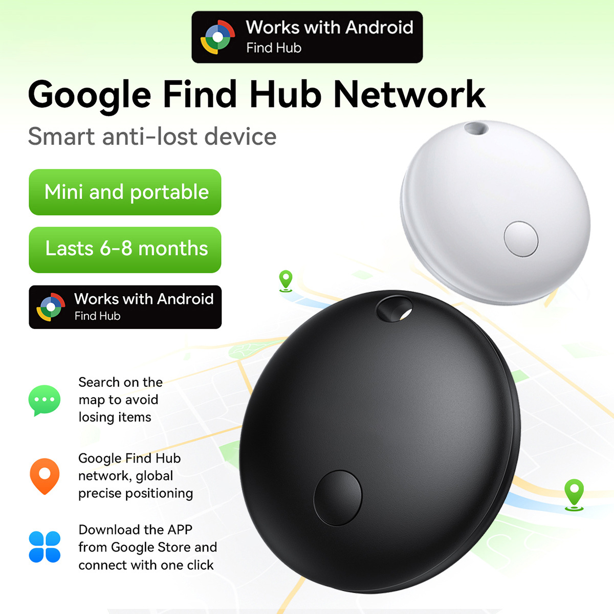 Google E93A Find My Device Smart Anti-Lost Tracker - White