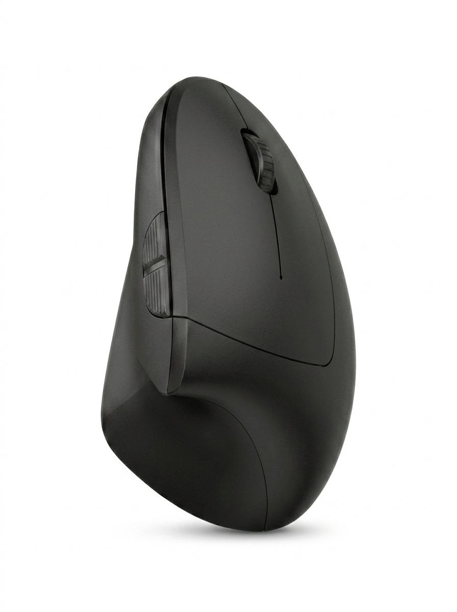 Ratón inalámbrico vertical ergonómico, Bluetooth 5.3 y 2.4G, 1600 DPI, clic silencioso, material similar a la piel - Modelo 7043
