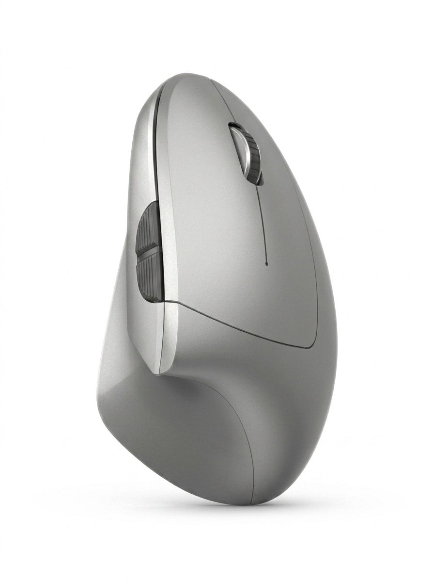 Ratón inalámbrico vertical ergonómico, Bluetooth 5.3 y 2.4G, 1600 DPI, clic silencioso, material similar a la piel - Modelo 7043