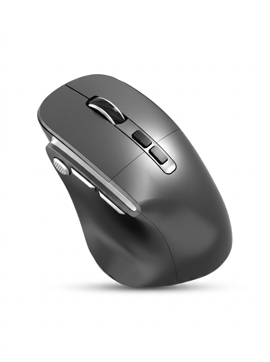 Ergonomic Vertical Wireless Mouse, Multi-Mode 2.4G/BT 5.3/Wired, RGB Lighting, 600mAh Rechargeable - Model 7078 RGB