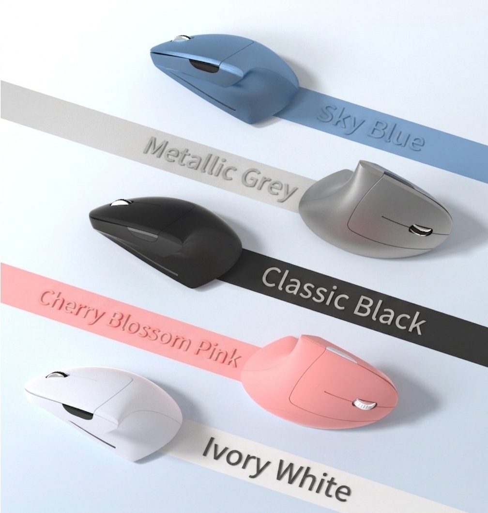 Ergonomic Vertical Mouse, Tri-Mode 2.4G/BT 5.3/Wired, 4800 DPI, Silent Click, Rechargeable - Elite Series