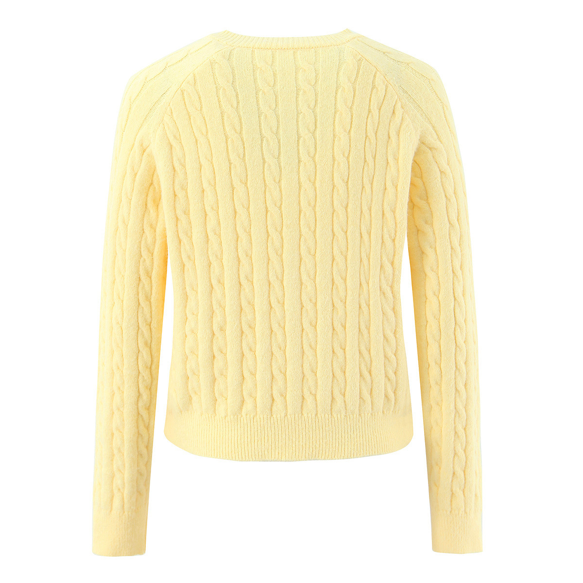 Cárdigan de mezcla de lana - Punto trenzado retro francés KUN-00129