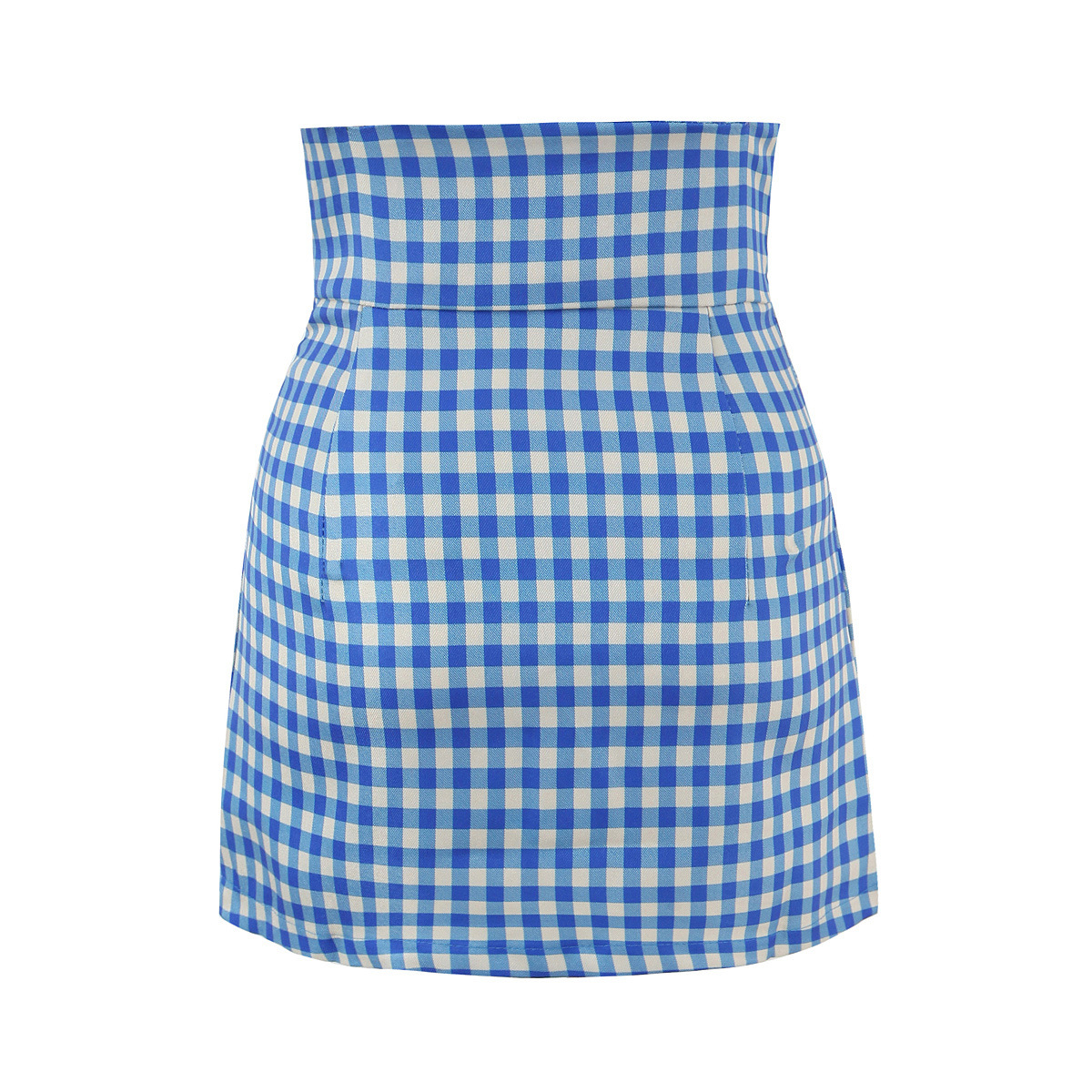 Plaid Asymmetrical A-Line Skirt High Waist KUN-00027
