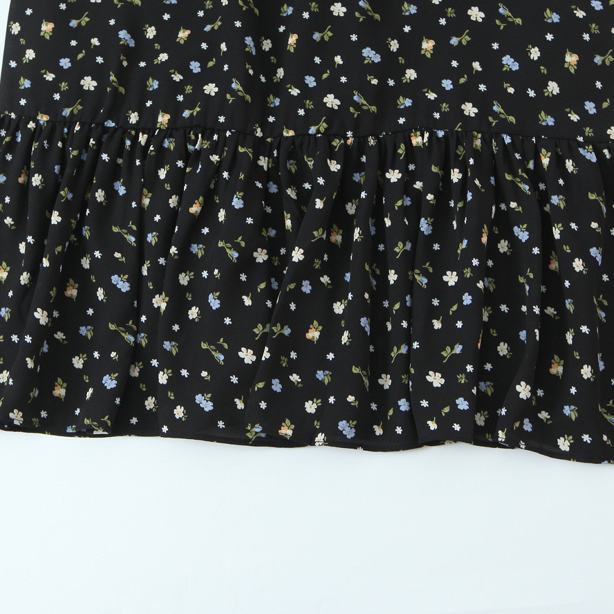 Vestido largo veraniego con estampado floral, corte entallado y versátil KUN-00057