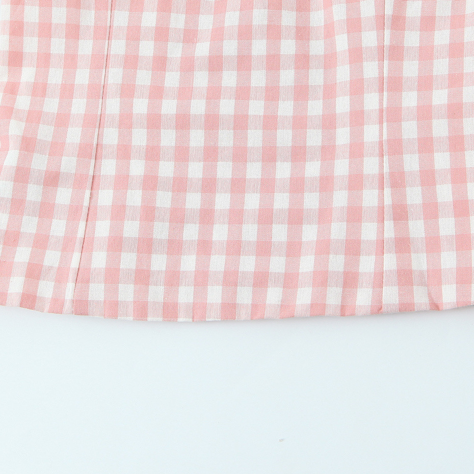 Knit Cami Top - Slim Fit Gingham Crop KUN-00082