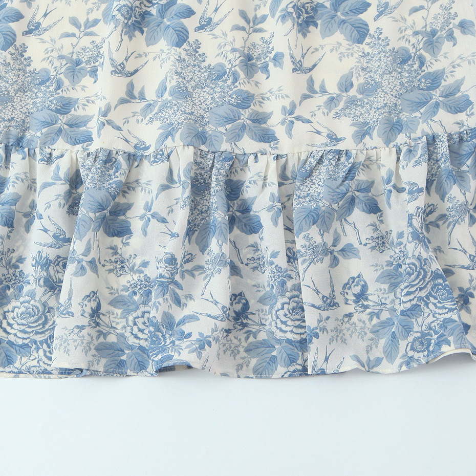 Vestido veraniego con estampado floral, entallado y acampanado KUN-00128