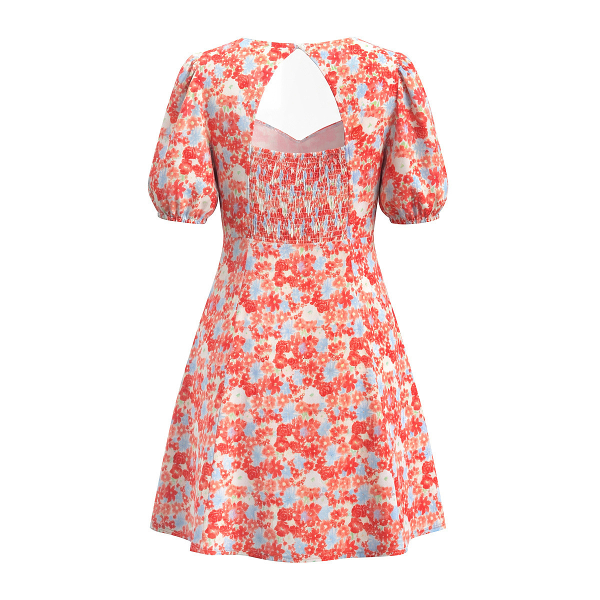 Floral Print Sundress Square Neck Cottagecore Dress KUN-00016