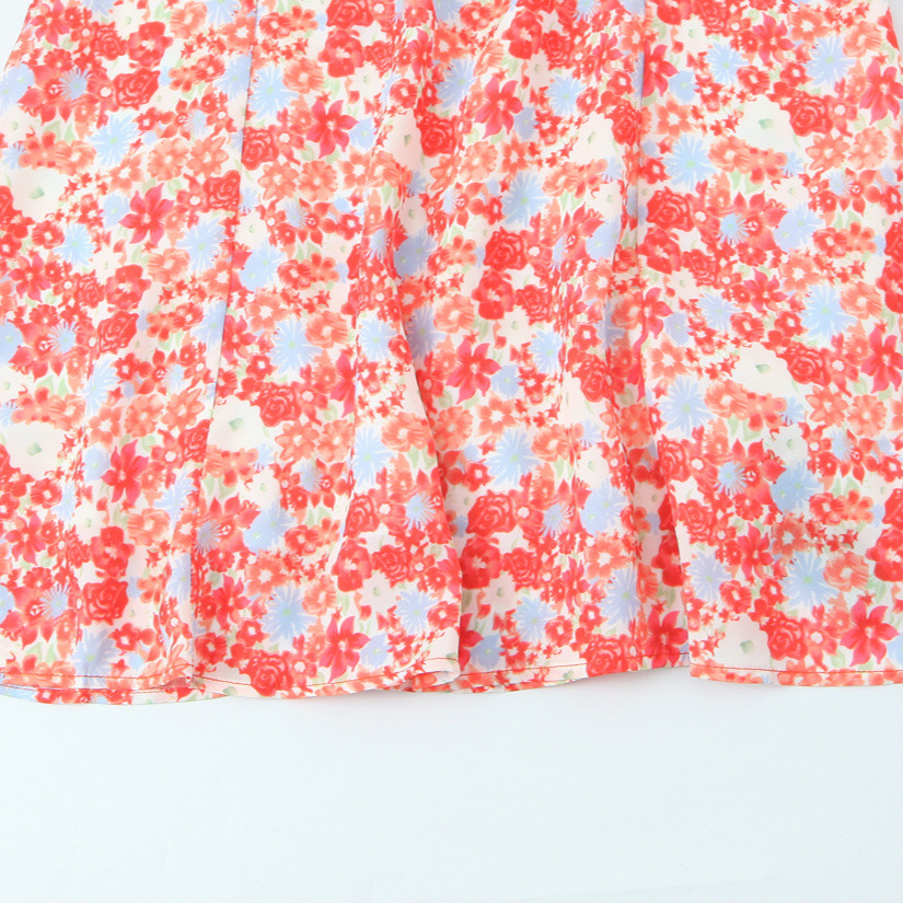 Floral Print Sundress Square Neck Cottagecore Dress KUN-00016