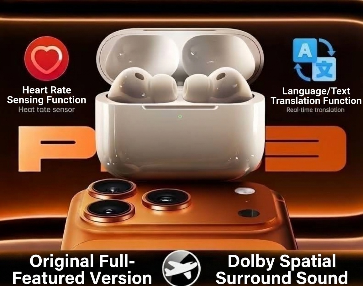 White Wireless ANC Dolby audio In-Ear Earbuds with Charging Case - Pro3