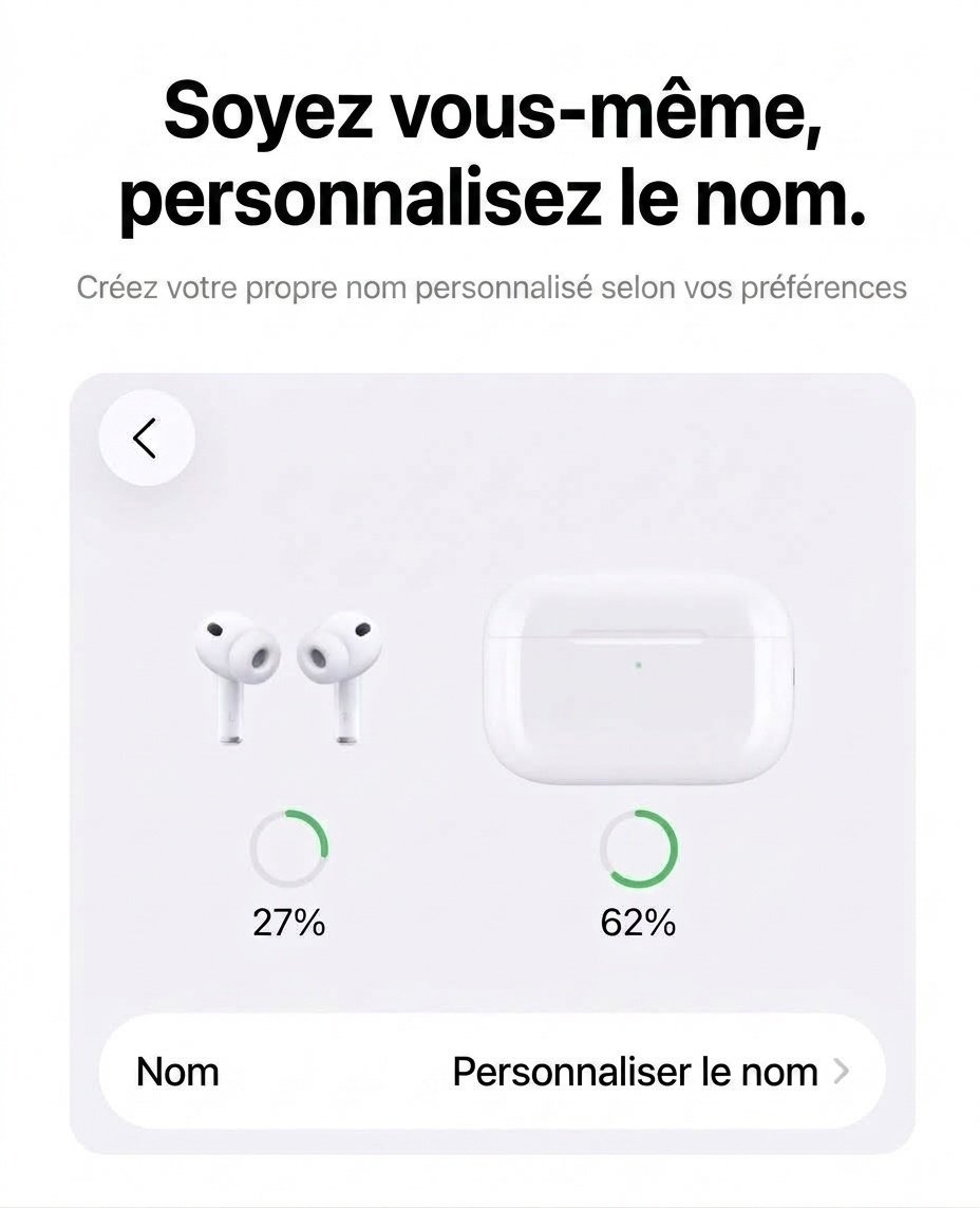 Écouteurs intra-auriculaires sans fil blancs Pro3 avec réduction de bruit active et audio Dolby, boîtier de charge inclus.