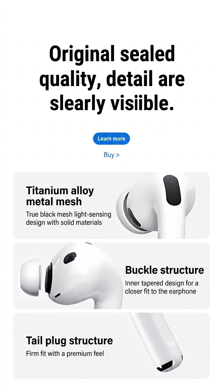 White Wireless ANC Dolby audio In-Ear Earbuds with Charging Case - Pro3