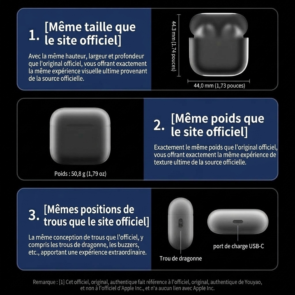 Écouteurs intra-auriculaires Bluetooth Dobby avec réduction de bruit active et étui de chargement - Blanc - Air4 ANC