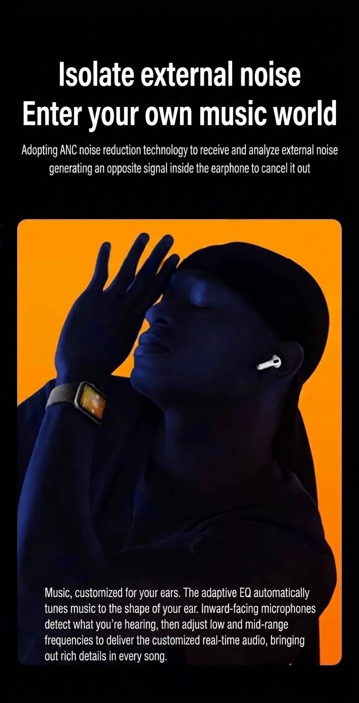Auriculares Bluetooth con cancelación de ruido activa (ANC) y estuche de carga - Blanco - Air4 ANC