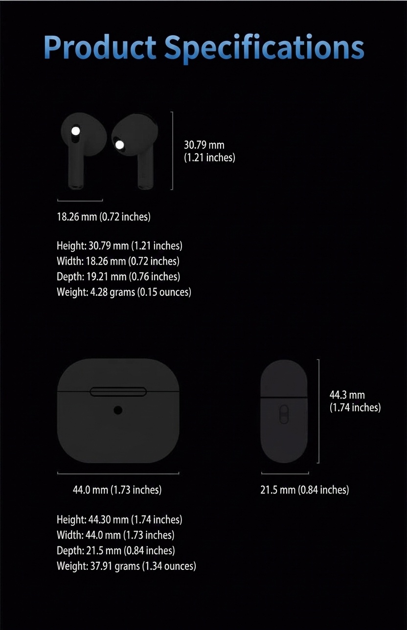 Auriculares Bluetooth con cancelación de ruido activa (ANC) y estuche de carga - Blanco - Air4 ANC