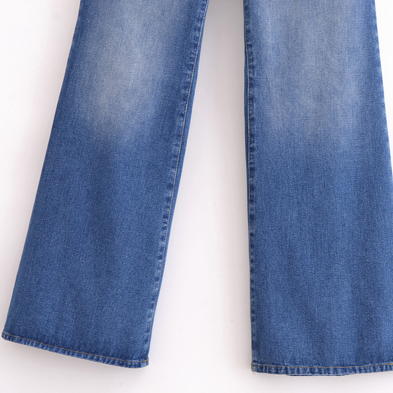 Women's Flare Leg Jeans - Classic Mid-Rise Denim KUN-00001