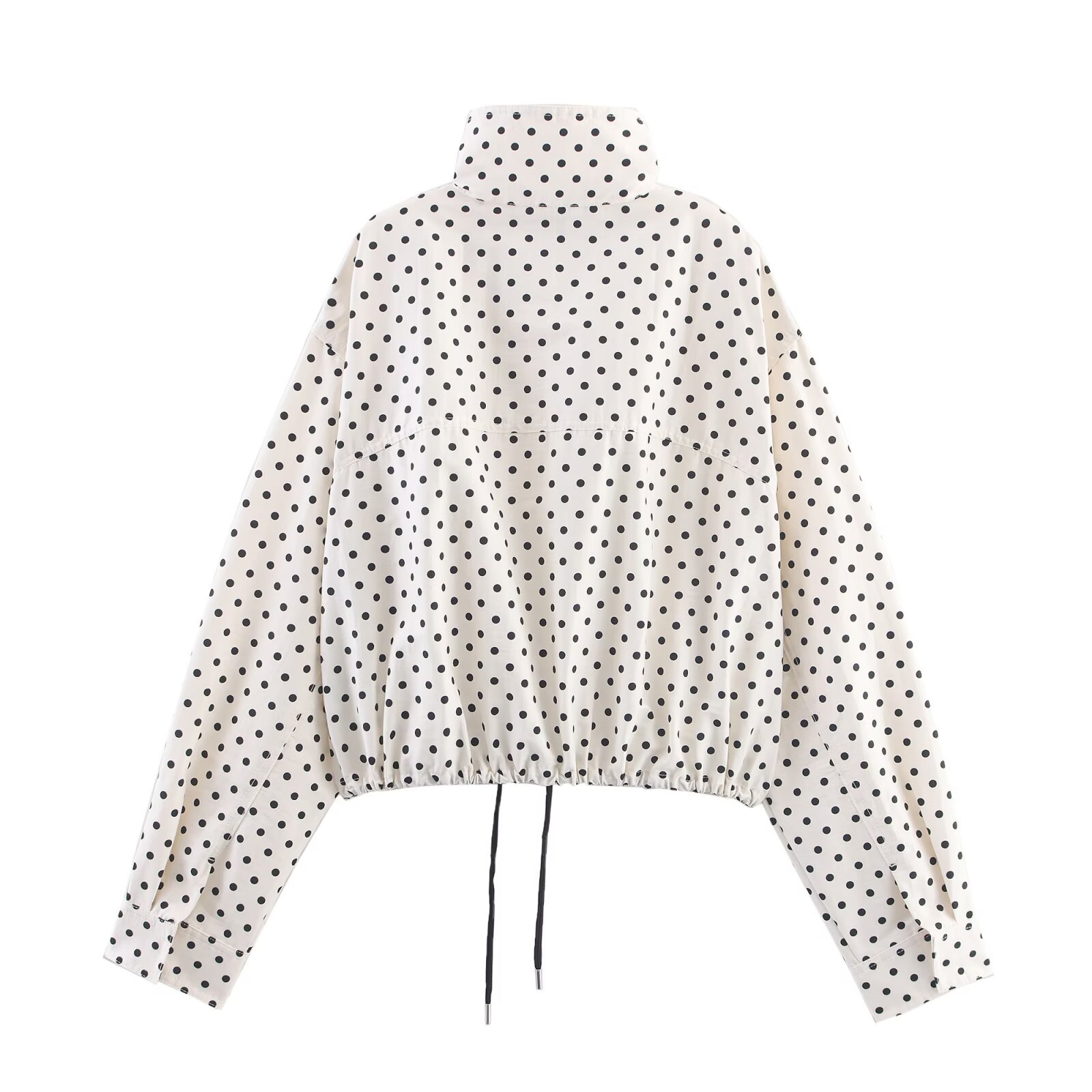 Damen-Outfit mit Polka-Dots: Stilvolle Langarmjacke & Shorts KUN-00027
