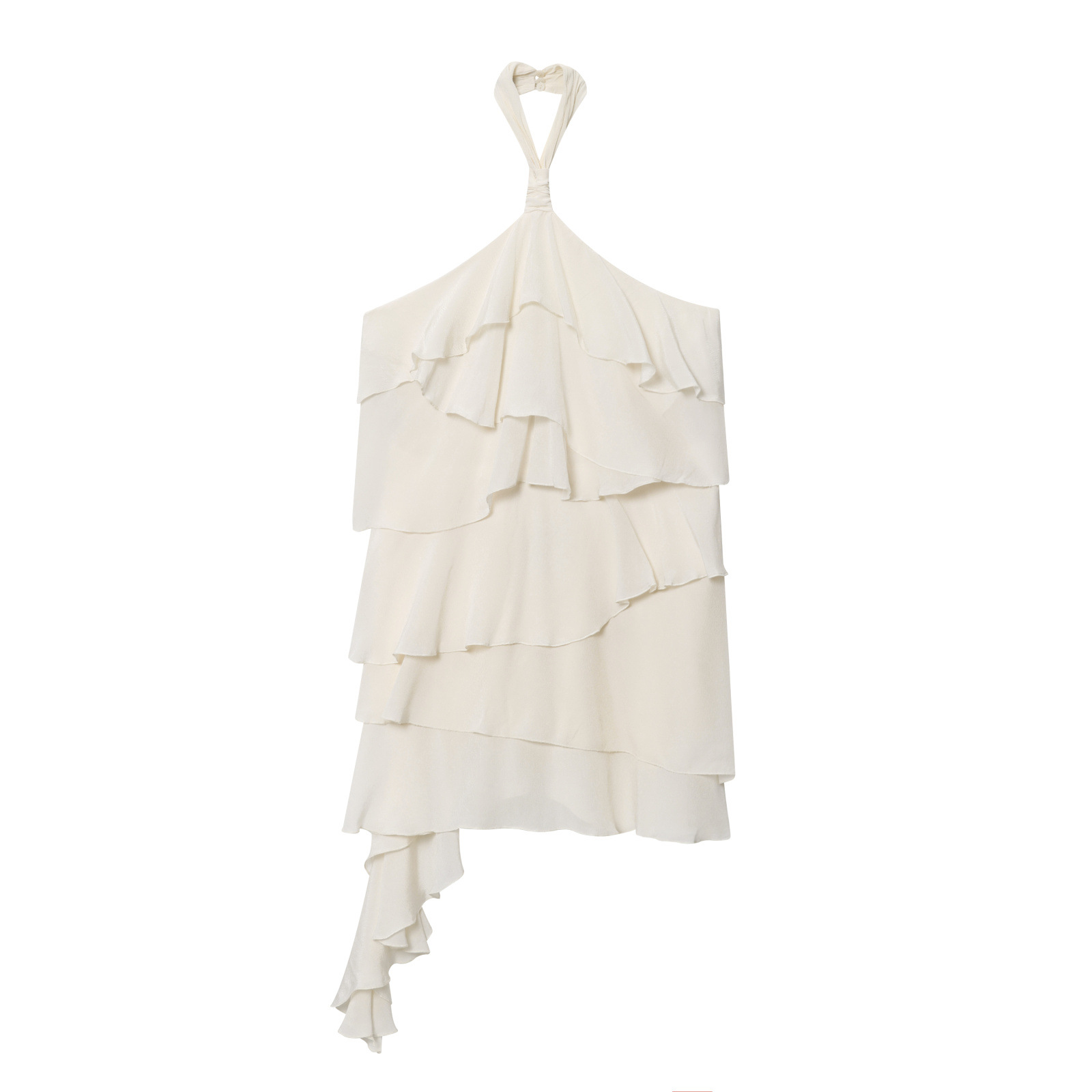 Minivestido ajustado con cuello halter y capas KUN-00065