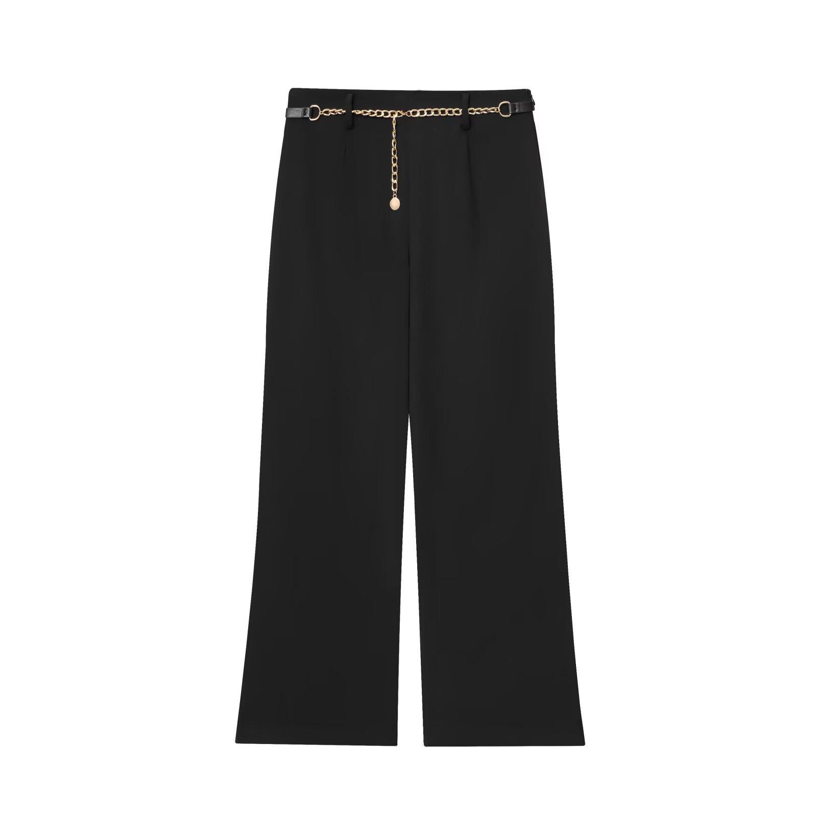 Blazer para mujer, traje corto, chaqueta, pantalones de cintura alta, conjunto con cadena KUN-00066