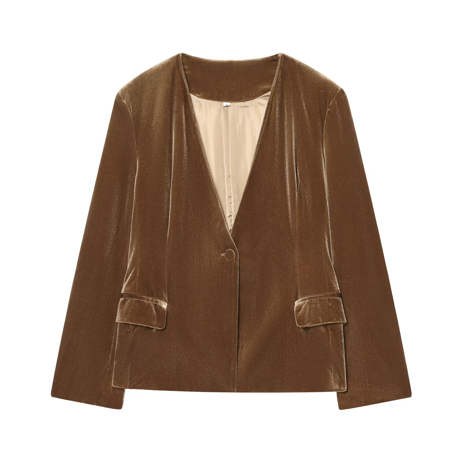 Conjunto de blazer de terciopelo y pantalón acampanado - Estilo europeo KUN-00113