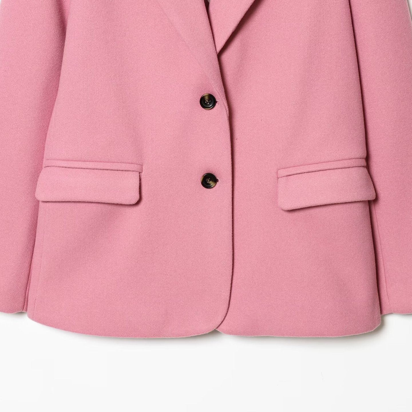 Blazer largo rosa para mujer - Estilo europeo de moda KUN-00028