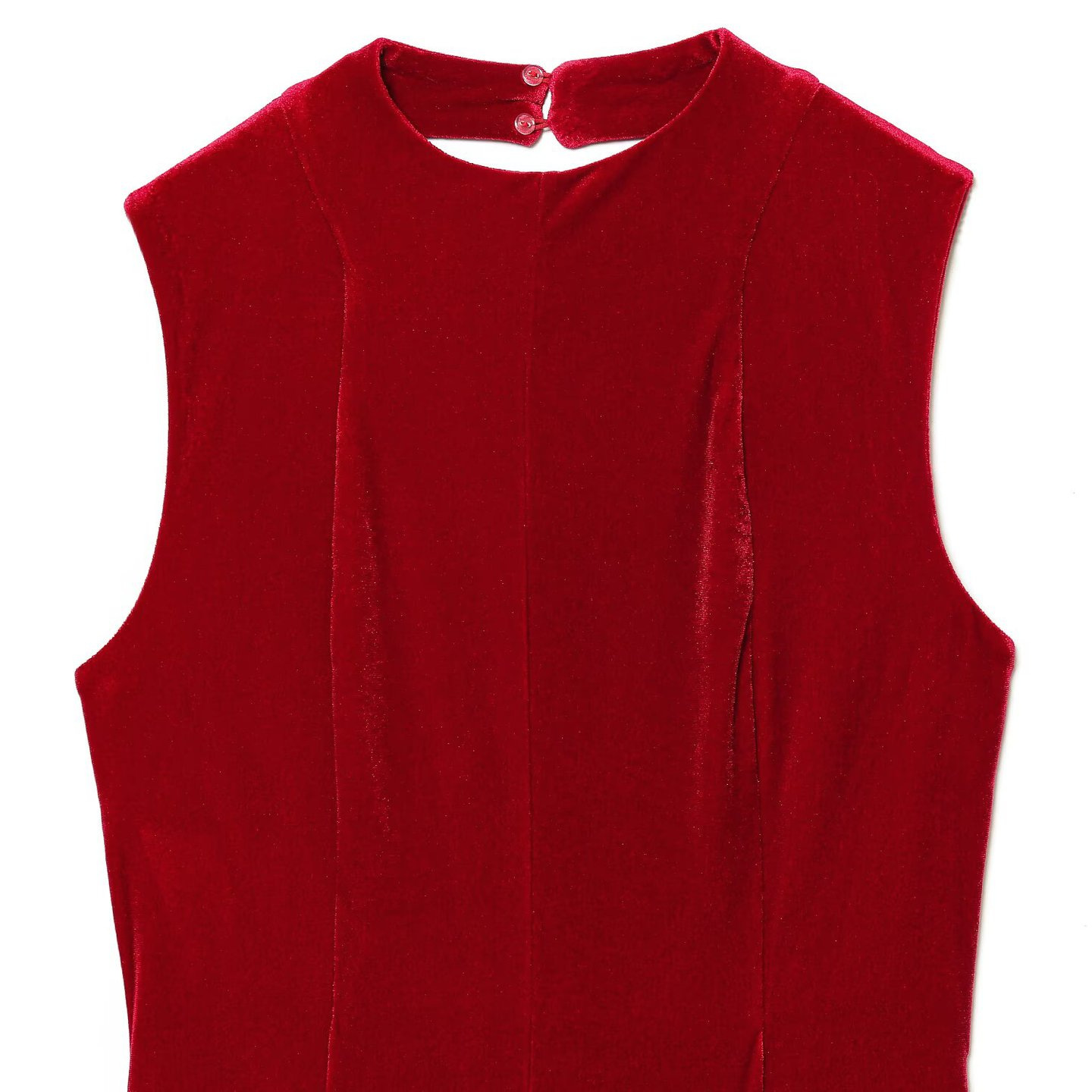 Vestido midi de terciopelo clásico elegante KUN-00127