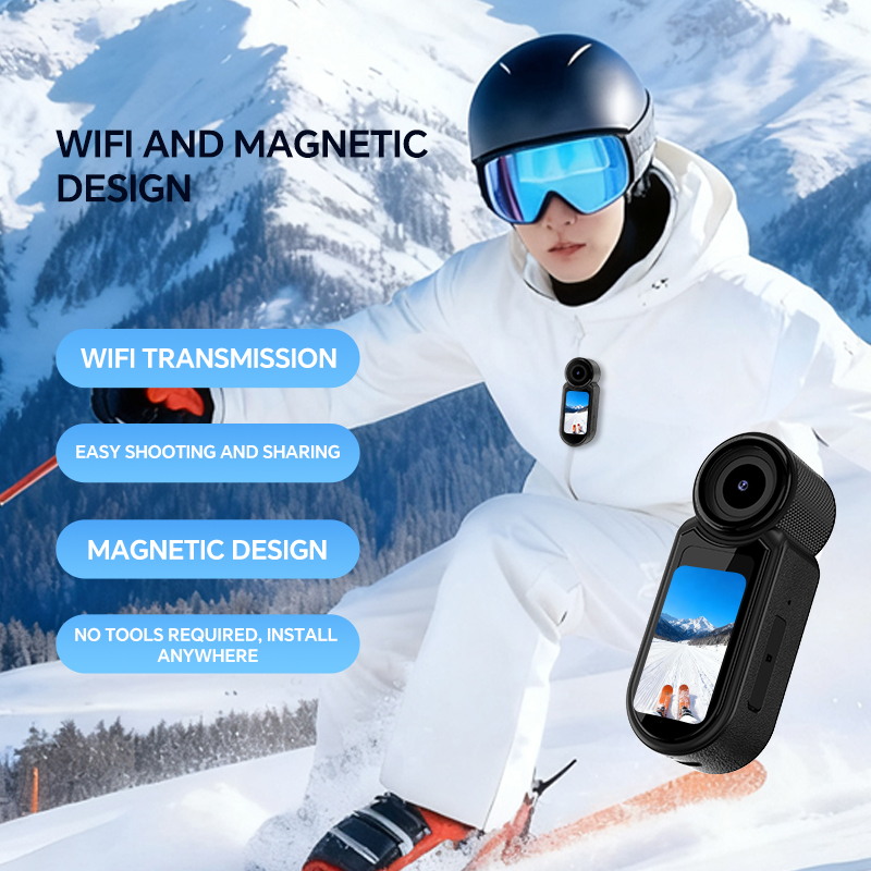 2.7K Wearable Magnetic Action Camera - Portable Vlog Cam