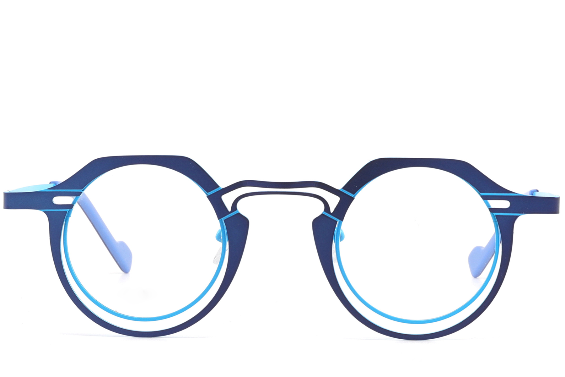BS2425-1299_Blue_Geometric_Metal_Glasses_front