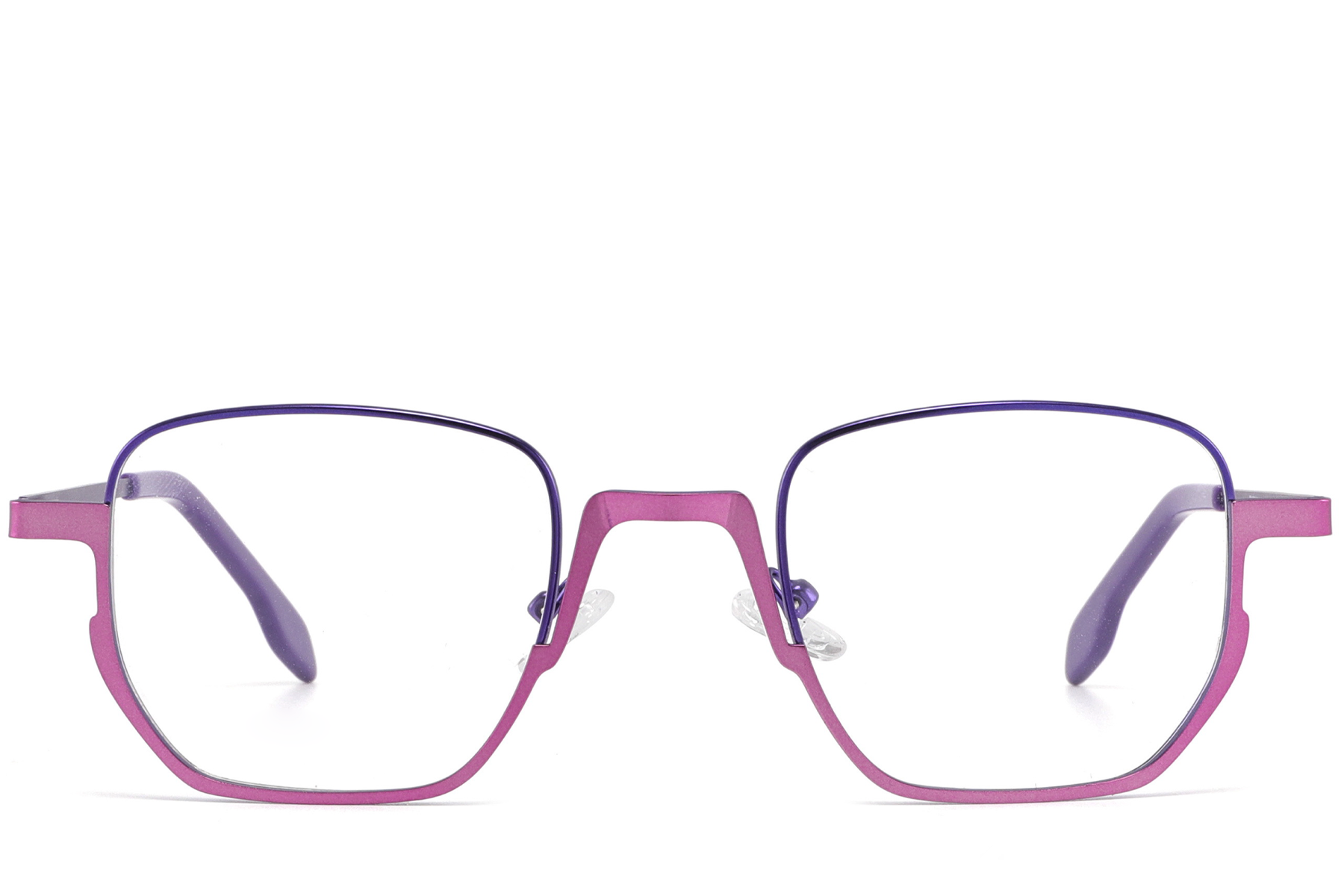 BS2425-1328_Purple_Rectangular_Metal_Glasses_front