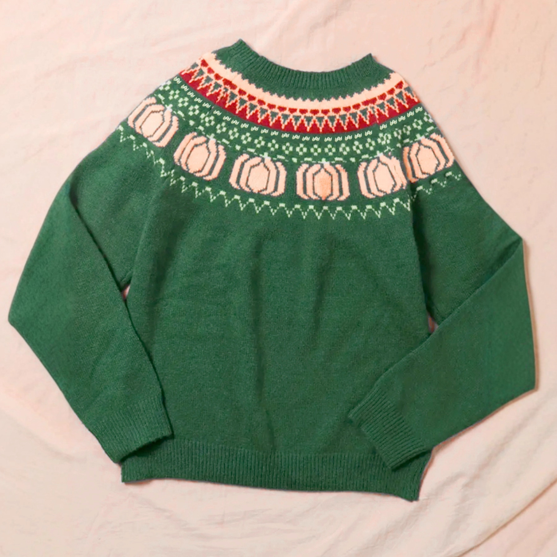 Knitted Color Block Halloween Sweater Long Sleeve Knit Top SSU-00081