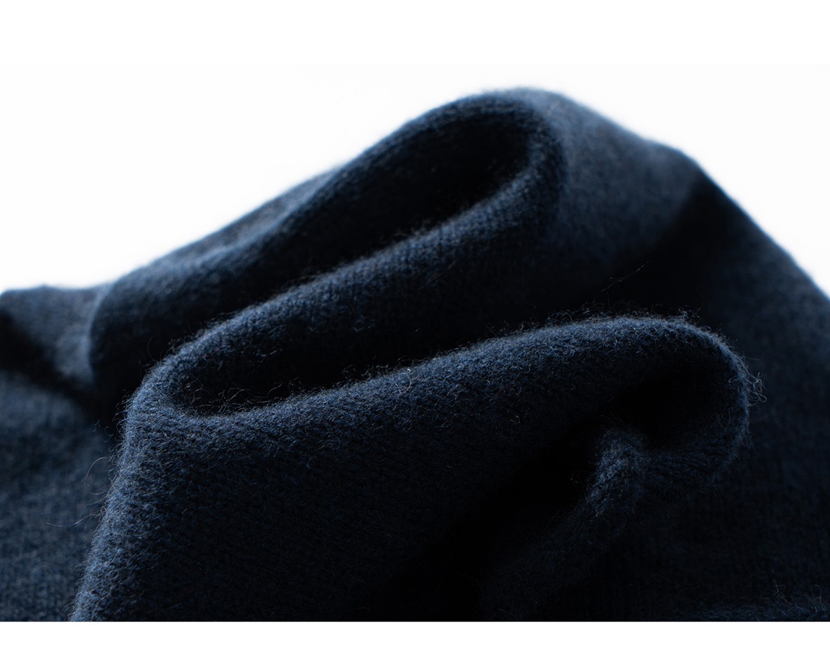 Cashmere Fine Knit Roll-Edge Beanie Hat