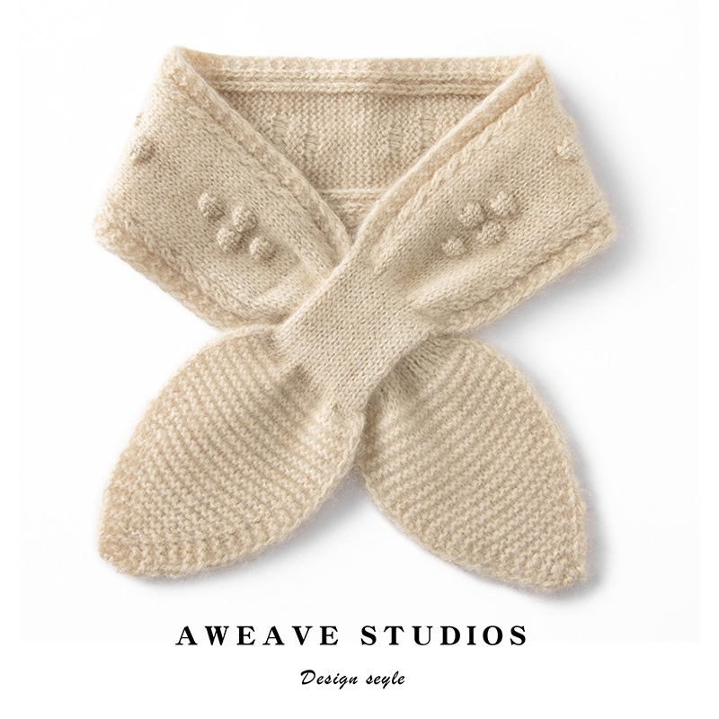 Cashmere Pure Cashmere Knitted Crossover Neck Scarf