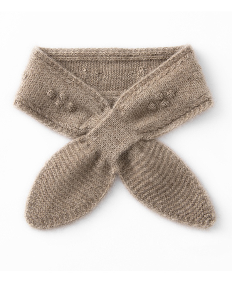 Cashmere Pure Cashmere Knitted Crossover Neck Scarf