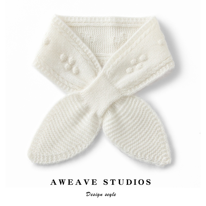 Cashmere Pure Cashmere Knitted Crossover Neck Scarf