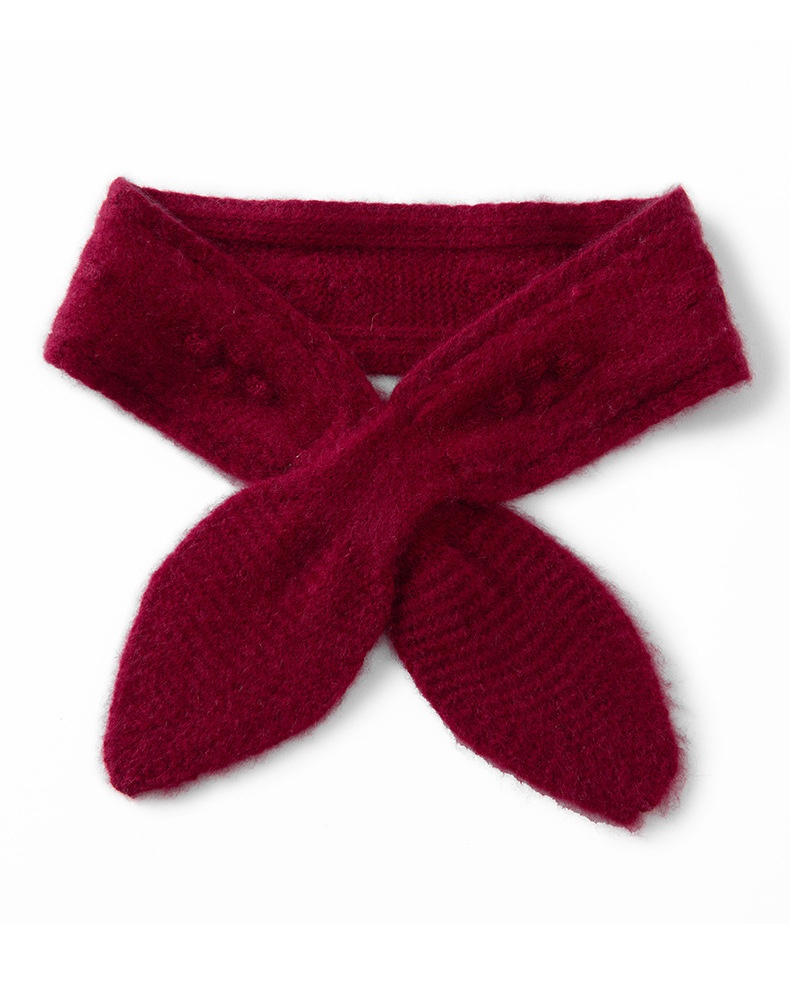 Cashmere Pure Cashmere Knitted Crossover Neck Scarf