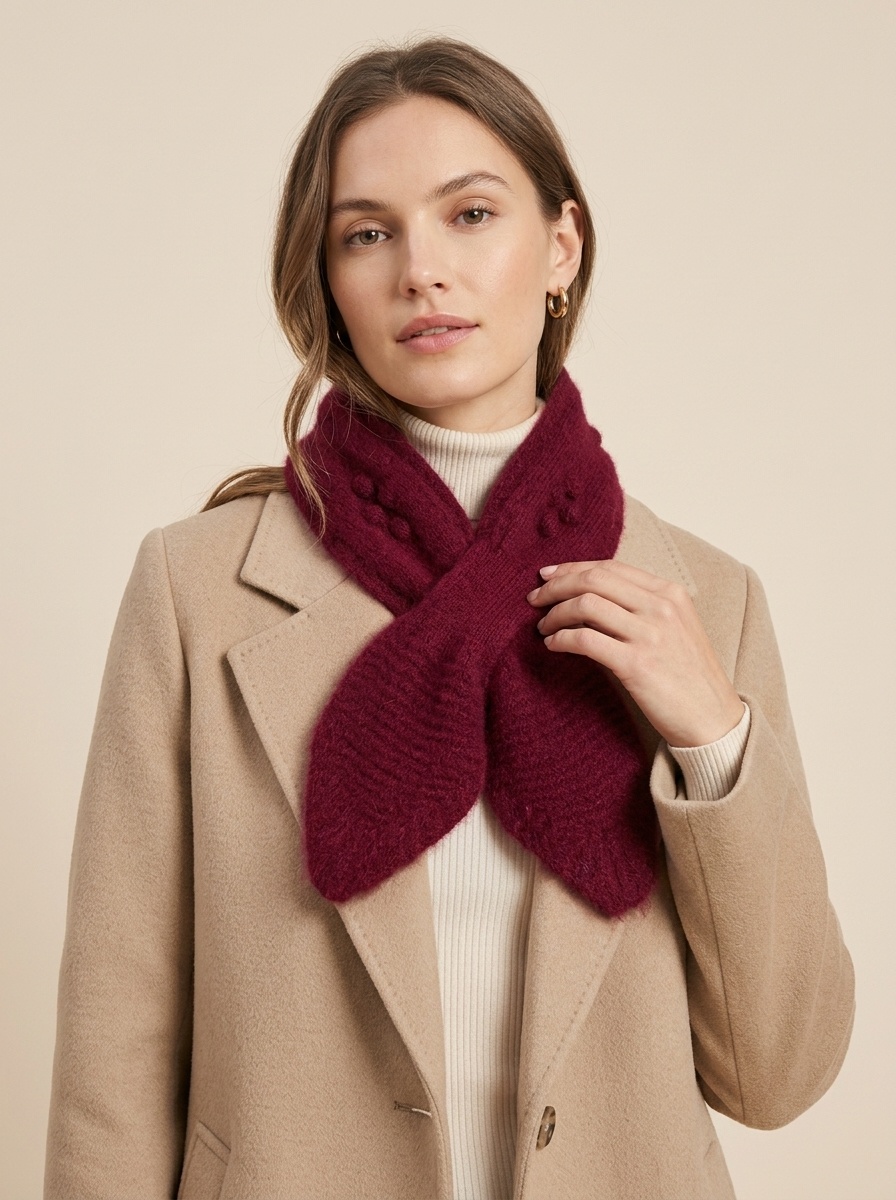 Cashmere Pure Cashmere Knitted Crossover Neck Scarf