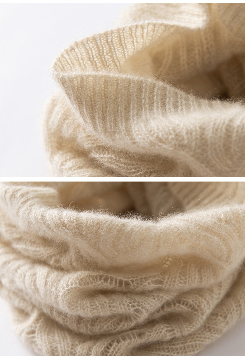 Cashmere Knit Cashmere Neck Warmer Cowl Snood Scarf