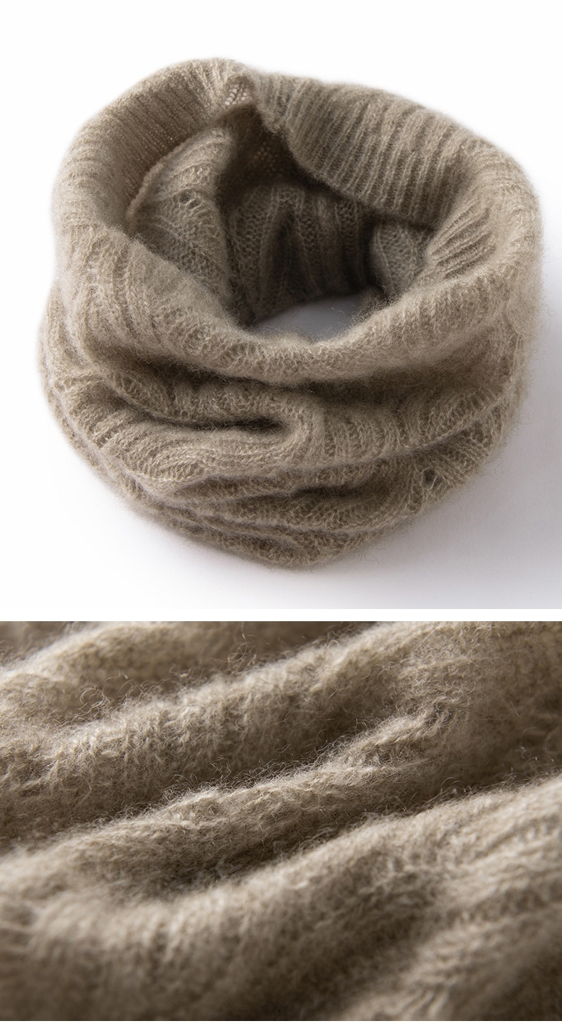 Cashmere Knit Cashmere Neck Warmer Cowl Snood Scarf