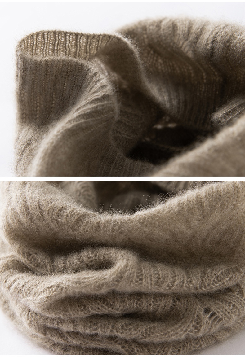 Cashmere Knit Cashmere Neck Warmer Cowl Snood Scarf