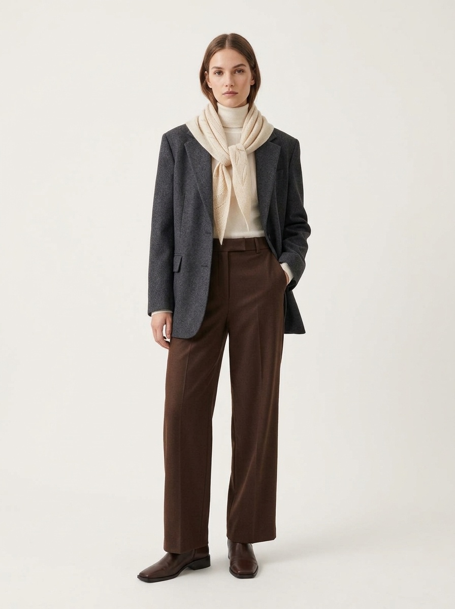 Cashmere Pointelle Knit Triangle Scarf Shawl