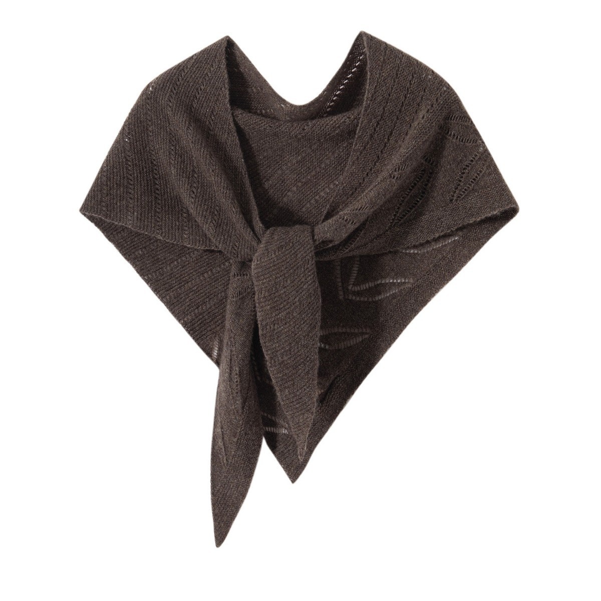 Cashmere Pointelle Knit Triangle Scarf Shawl