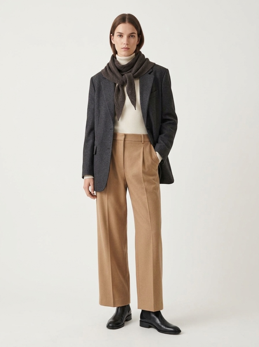 Cashmere Pointelle Knit Triangle Scarf Shawl