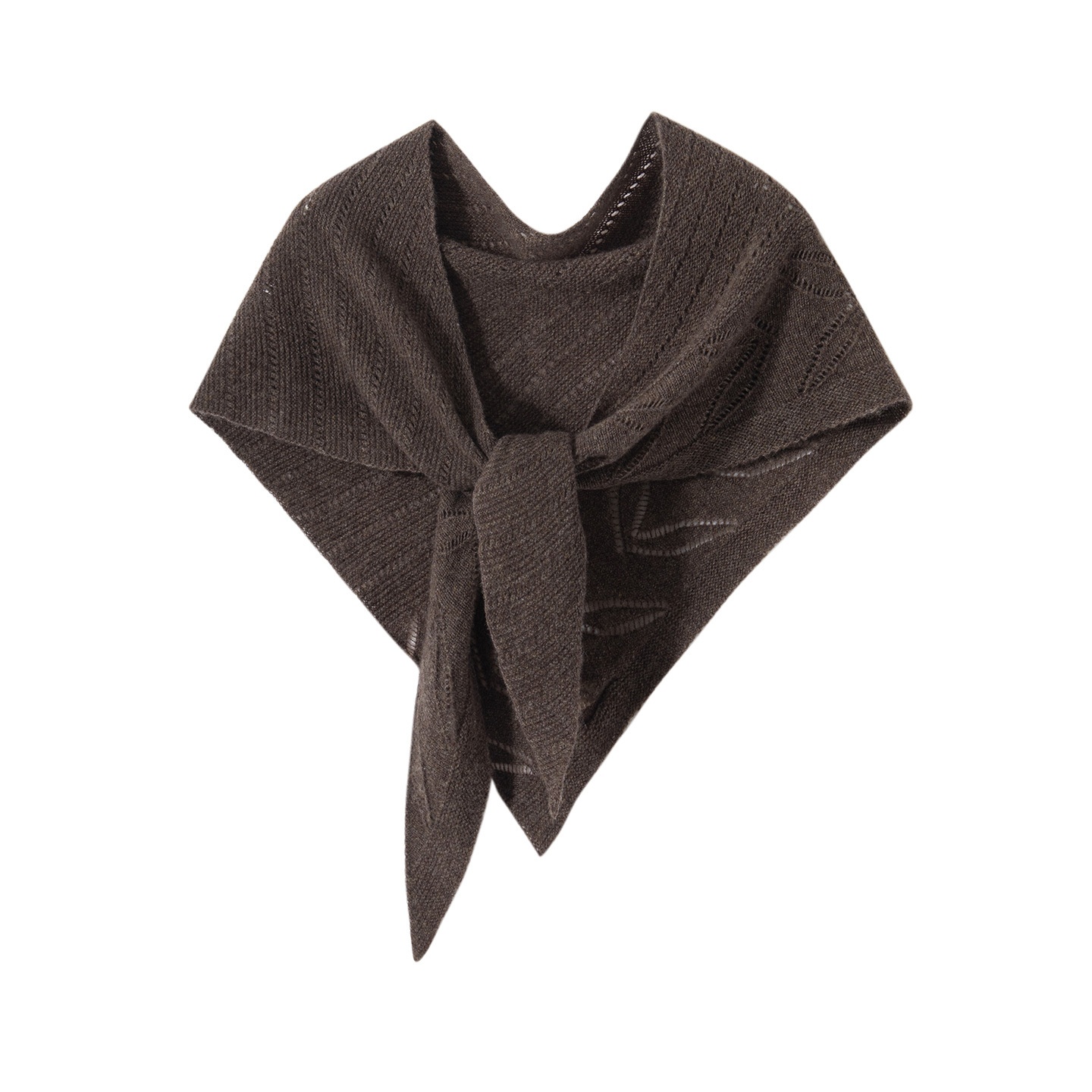 Cashmere Pointelle Knit Triangle Scarf Shawl