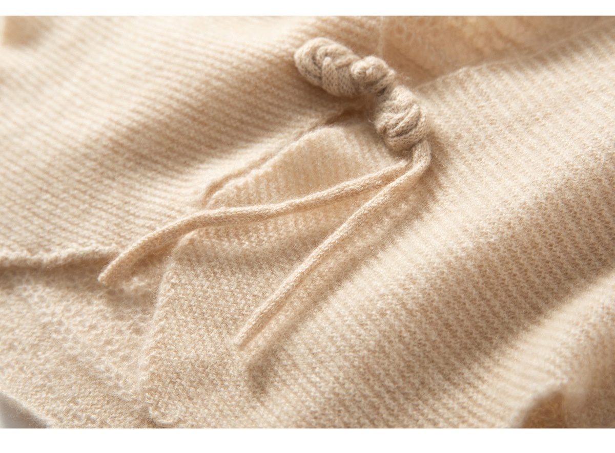Cashmere Women's Knit Capelet Shrug Cardigan with Tie Closure