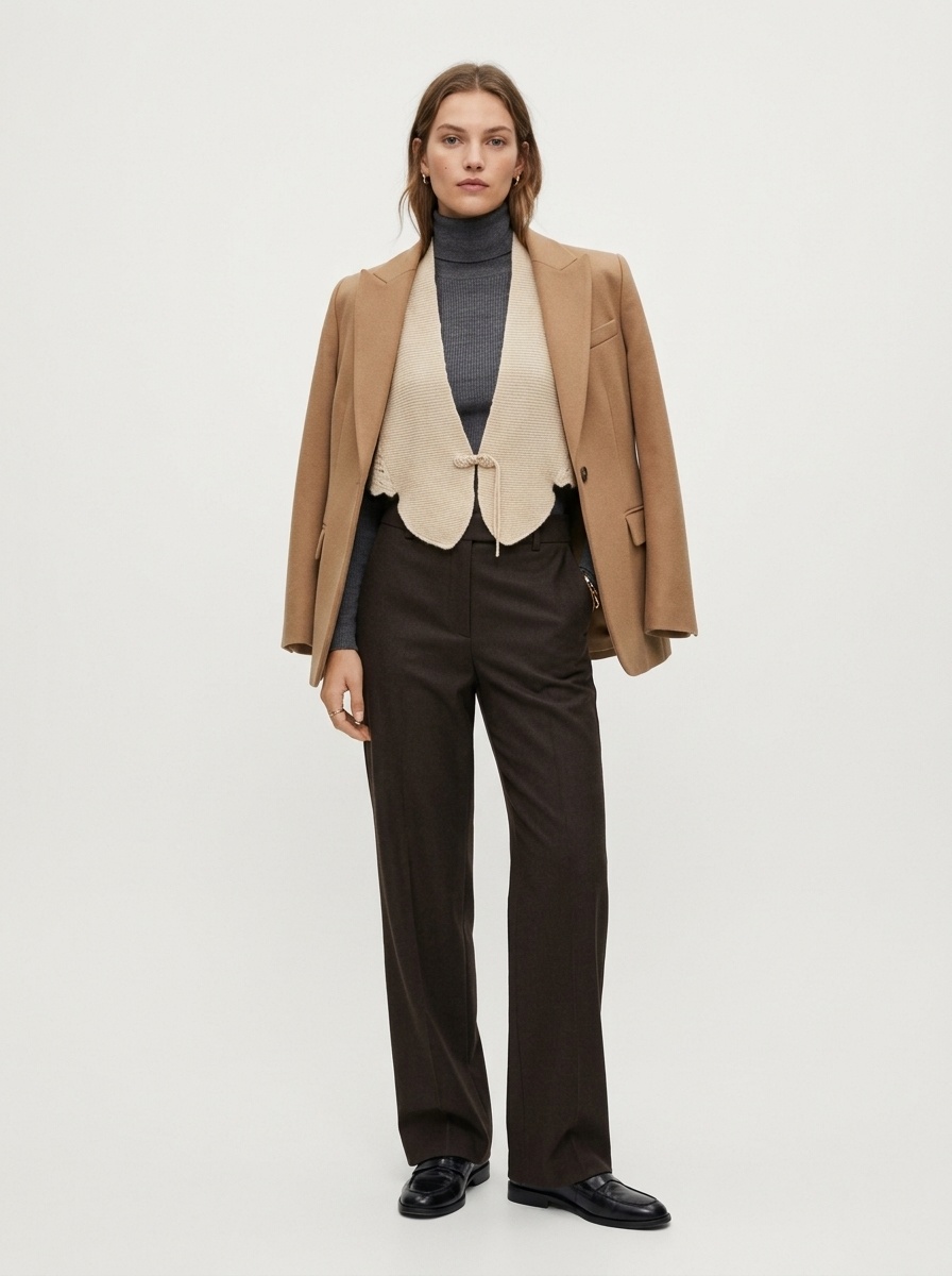 Cashmere Women's Knit Capelet Shrug Cardigan with Tie Closure