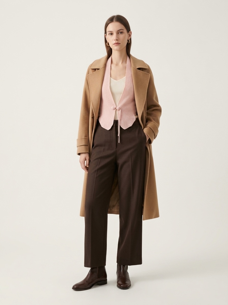 Cashmere Women's Knit Capelet Shrug Cardigan with Tie Closure