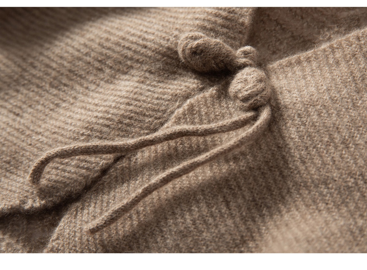 Cashmere Women's Knit Capelet Shrug Cardigan with Tie Closure
