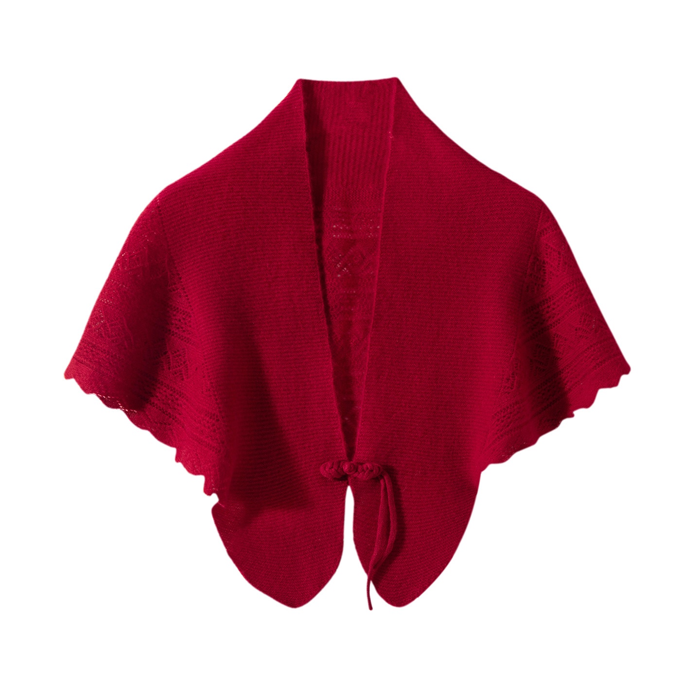 Cashmere Women's Knit Capelet Shrug Cardigan with Tie Closure