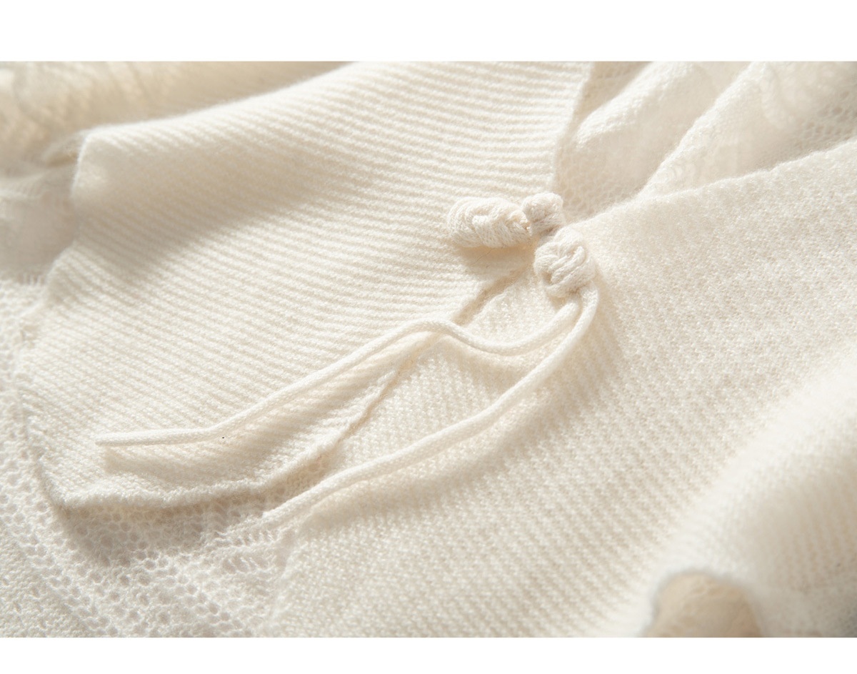 Cashmere Women's Knit Capelet Shrug Cardigan with Tie Closure