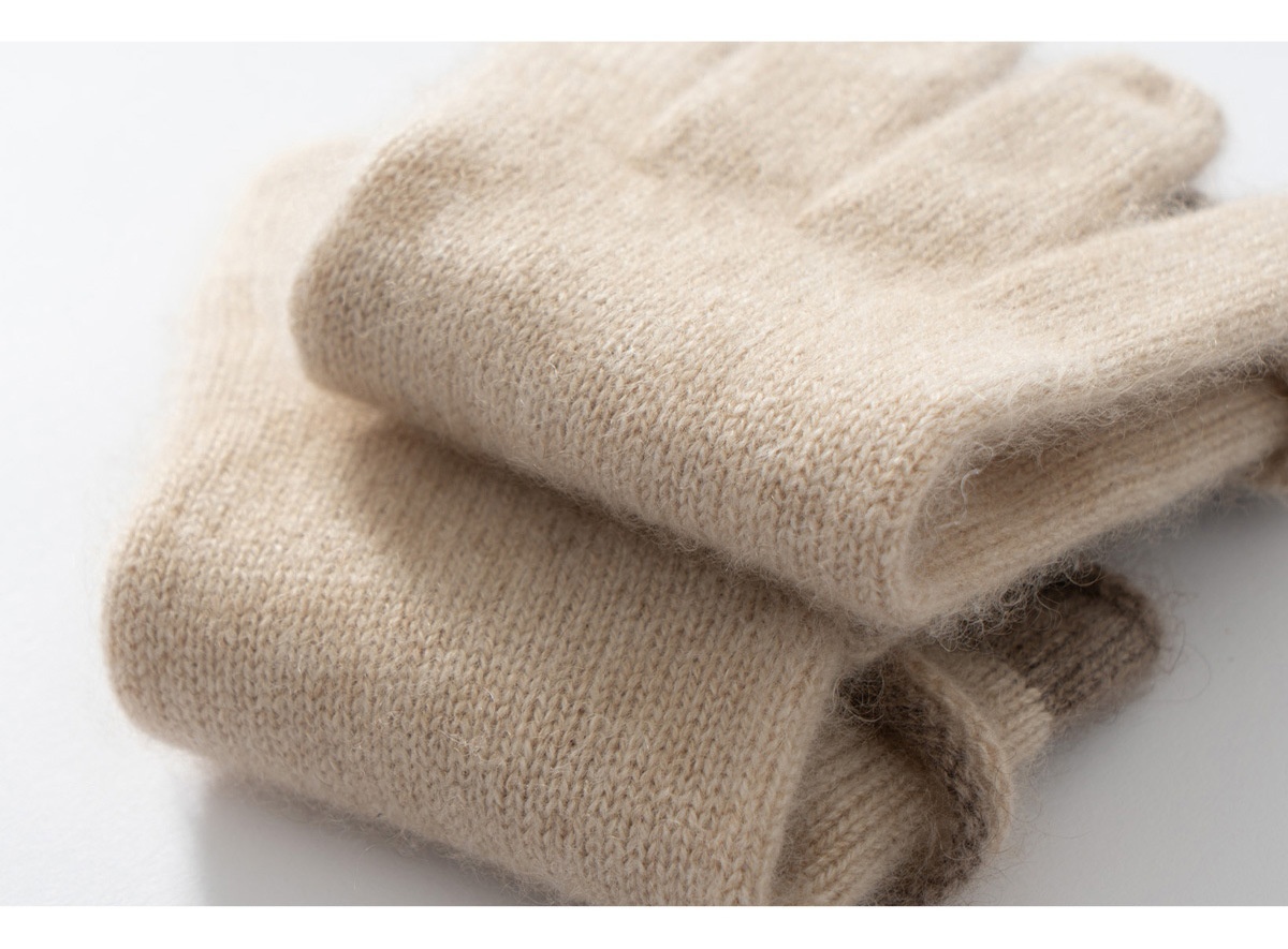 Cashmere Women's Knit Touchscreen Gloves with Bow Accent